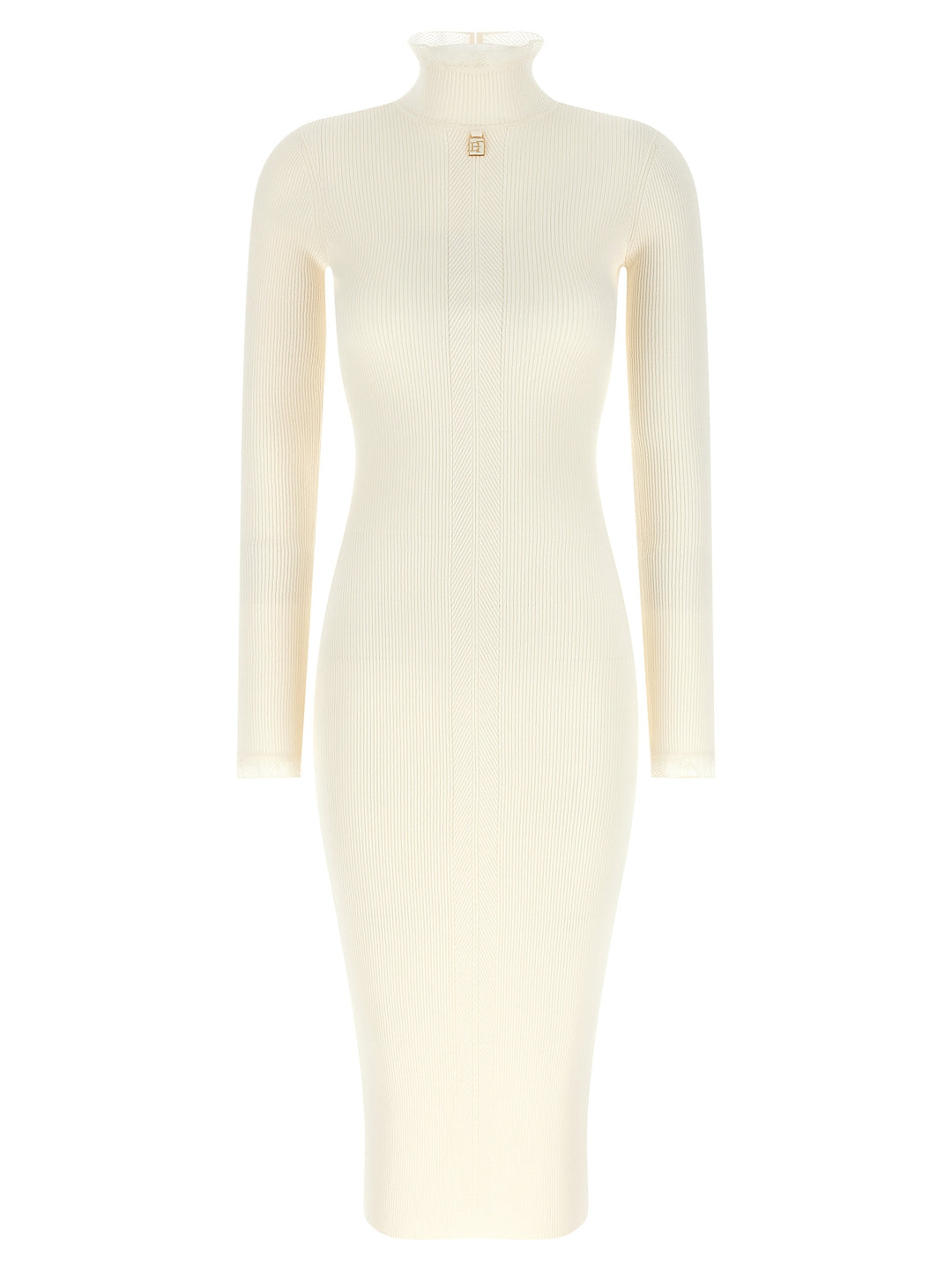 Elisabetta Franchi Ribbed Knit Dress Dresses - White | 26a05bfc71dc406ddad14855006fff4e2f75f84c