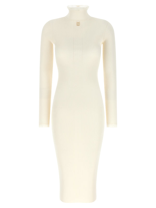Ribbed Knit Dress Dresses White