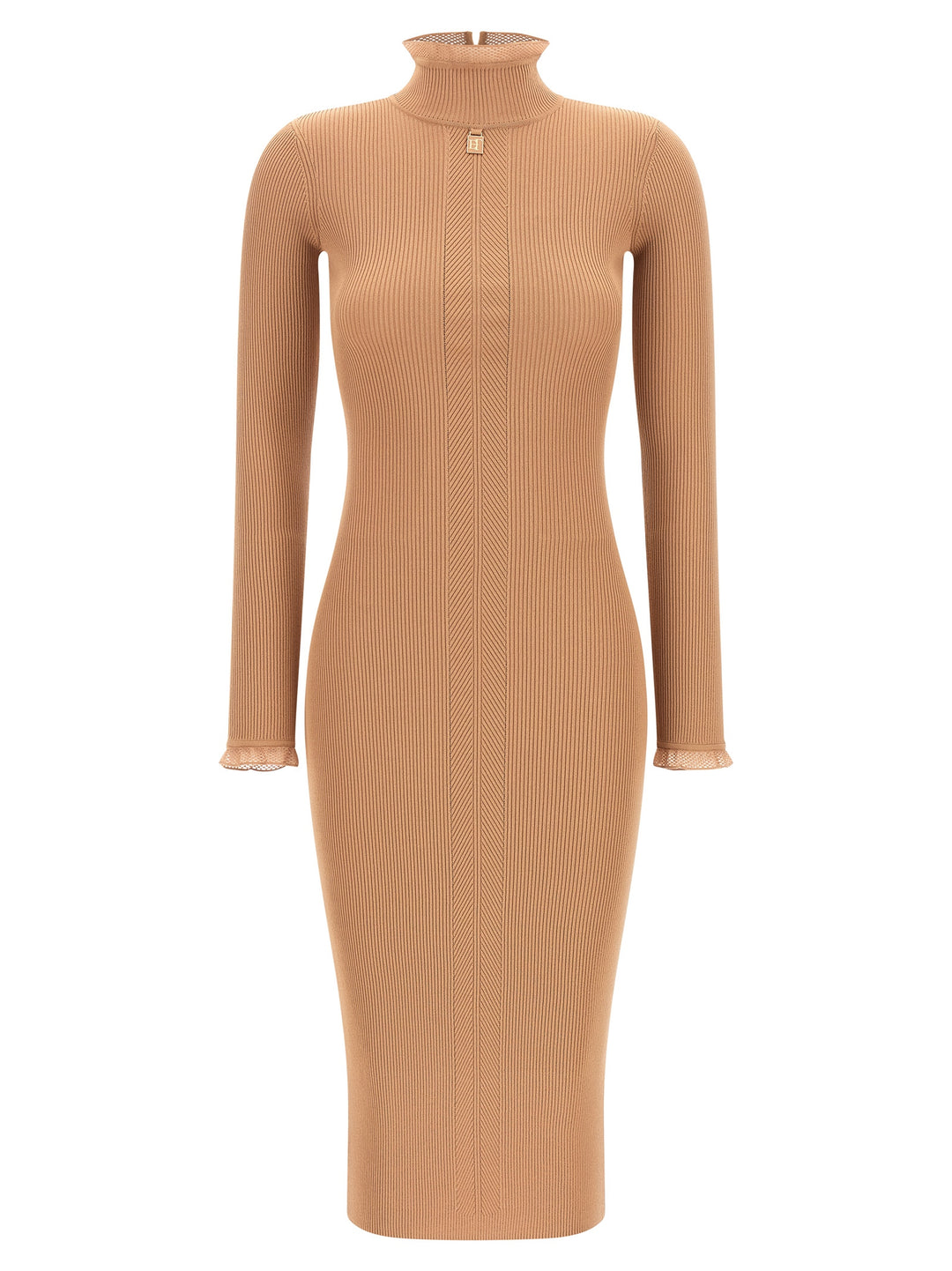 Elisabetta Franchi Ribbed Knit Dress Dresses - Beige | 691a15580cef8068fa099f1e6a3cd4aee85ada0a