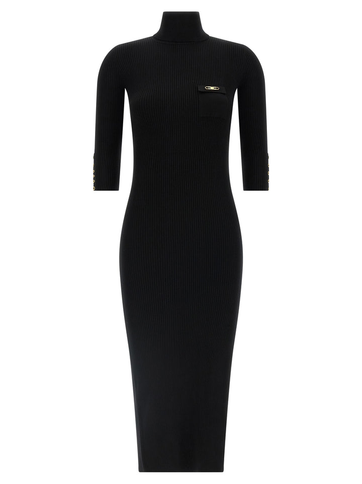 Elisabetta Franchi Knitted Dress Dresses - Black | 9d6c2f4b5b75ed144d0da4cdf022b2de9ca26751