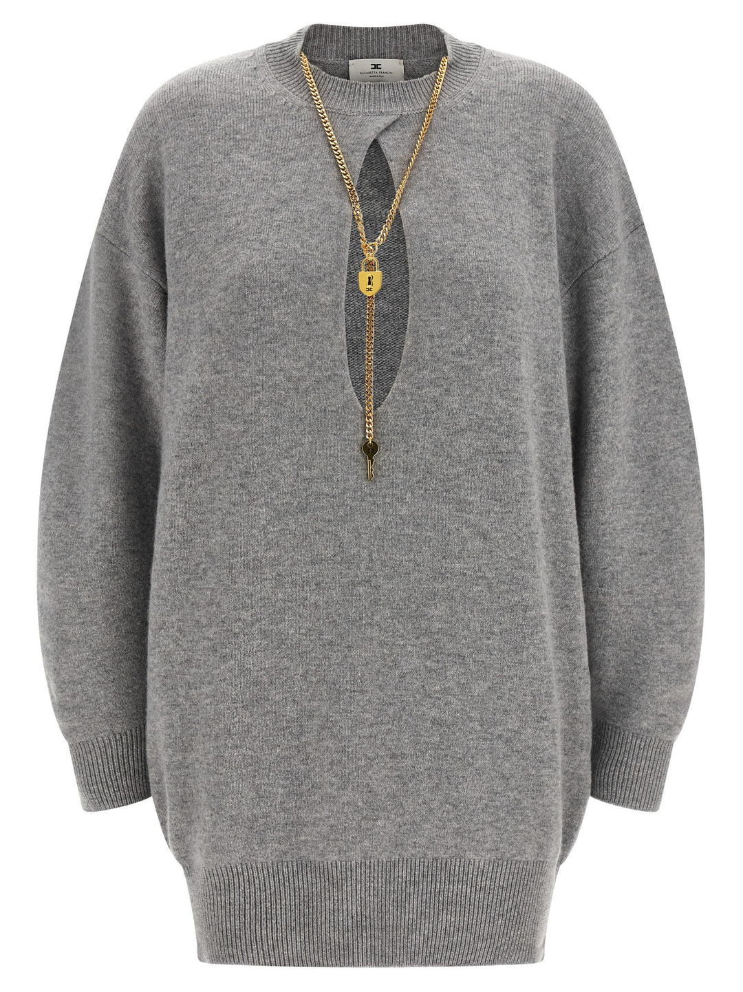 Elisabetta Franchi Necklace Dress Dresses - Gray | 8b01ca94a9c947ab4c62f5e5f6955dfcc7fcd234