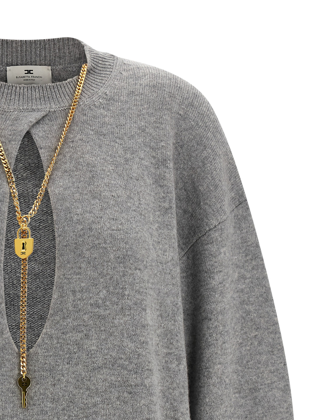 Elisabetta Franchi Necklace Dress Dresses - Gray | 21f70c517894089c9e1e50a31740e89ead169b7c