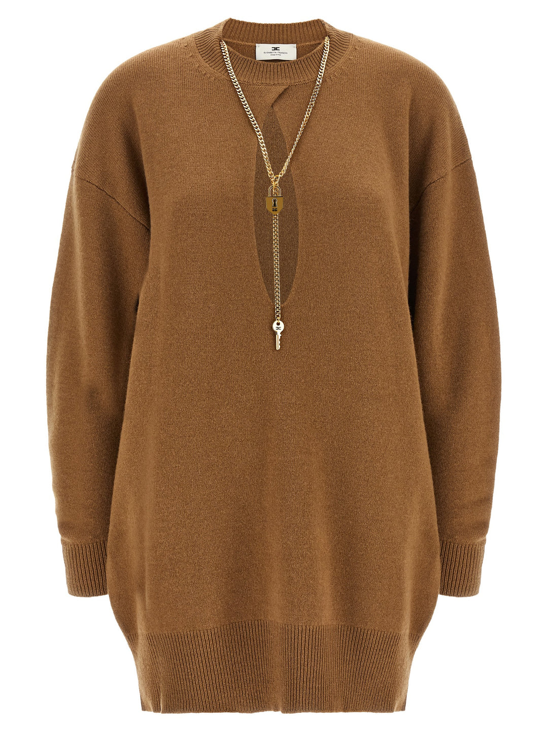 Elisabetta Franchi Necklace Dress Dresses - Brown | f7d2c6675da1aa2fb06f98a9228457dbc27ed2ee