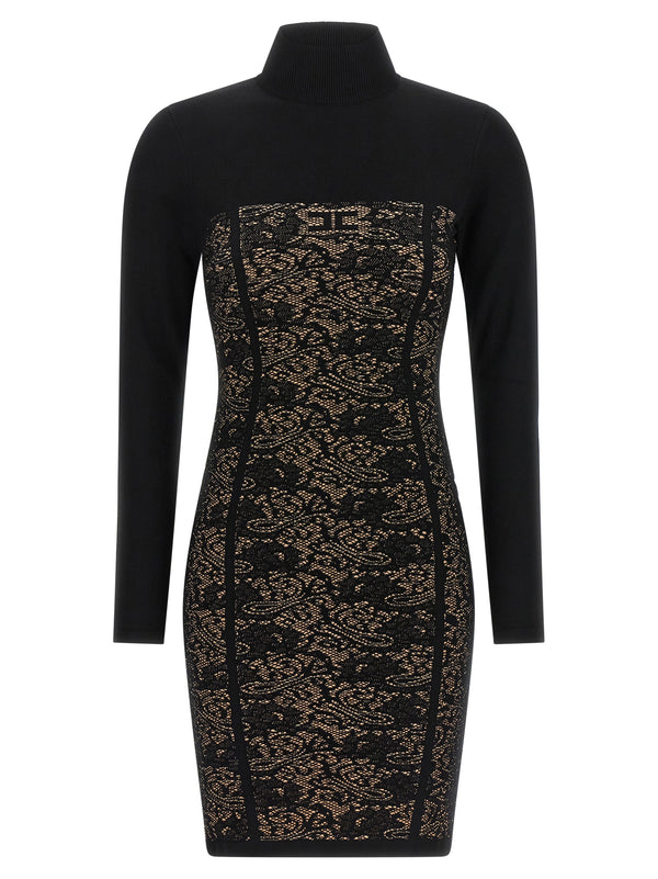 Jacquard Dress Dresses Black