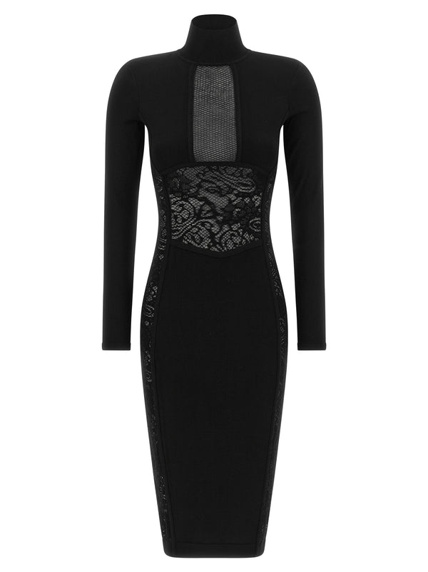 Knitted And Lace Dress Dresses Black