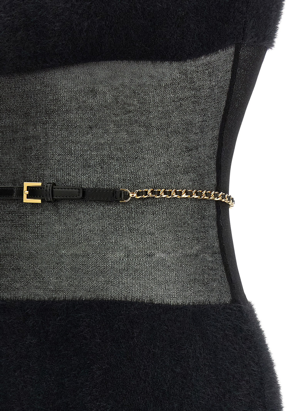 Elisabetta Franchi Gauze Insert Dress Dresses - Black | 4bd610d47b9b5d1b013a1a862a25701af8ca77de