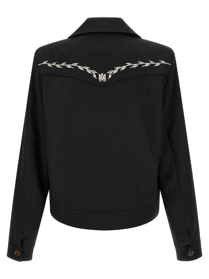 Amiri Western Jacket With Embroideries Puffer Jackets - Black | d7b94a3d305c497d3d6fea2dccffa5ddcfd97918