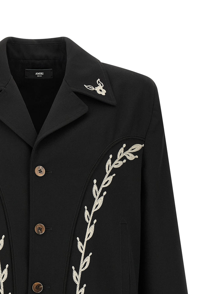 Amiri Western Jacket With Embroideries Puffer Jackets - Black | d2ff0dc002fba54f05771356069037bfbc95d29e