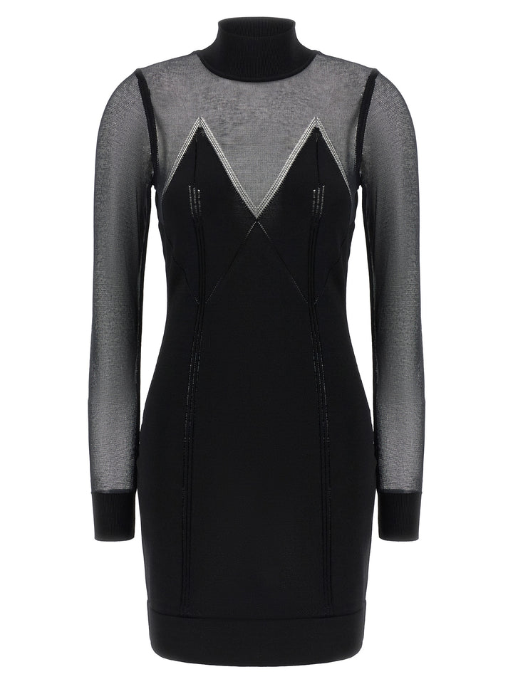 Elisabetta Franchi Dress With Transparencies Dresses - Black | ff61e1439312dd199a8a2a8b4a7fb75a29cef443
