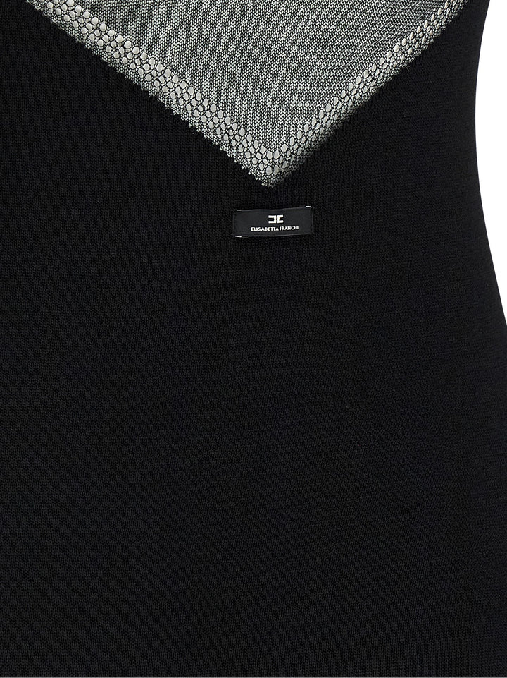Elisabetta Franchi Dress With Transparencies Dresses - Black | 048c8399267e0349913f2dafba4a0589a0e73cce