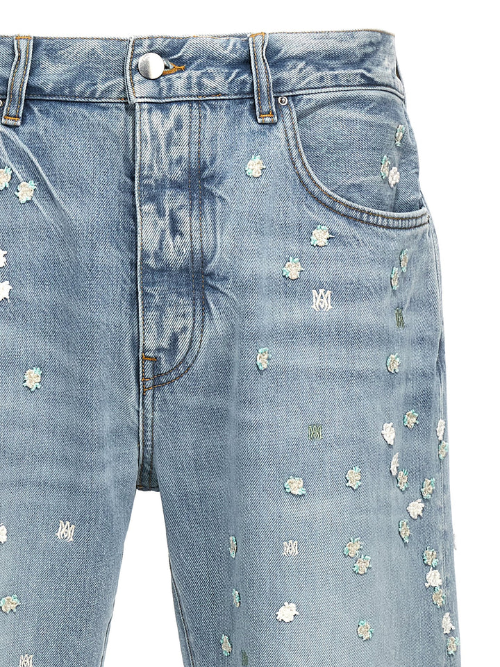 Floral Jeans Light Blue