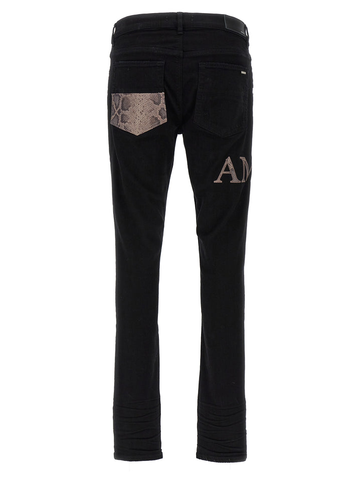 Amiri Snake Logo Jeans Black