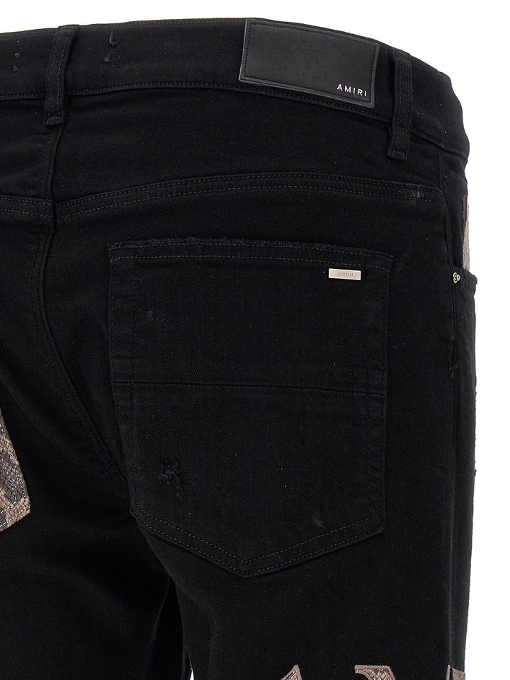 Amiri Snake Logo Jeans Black