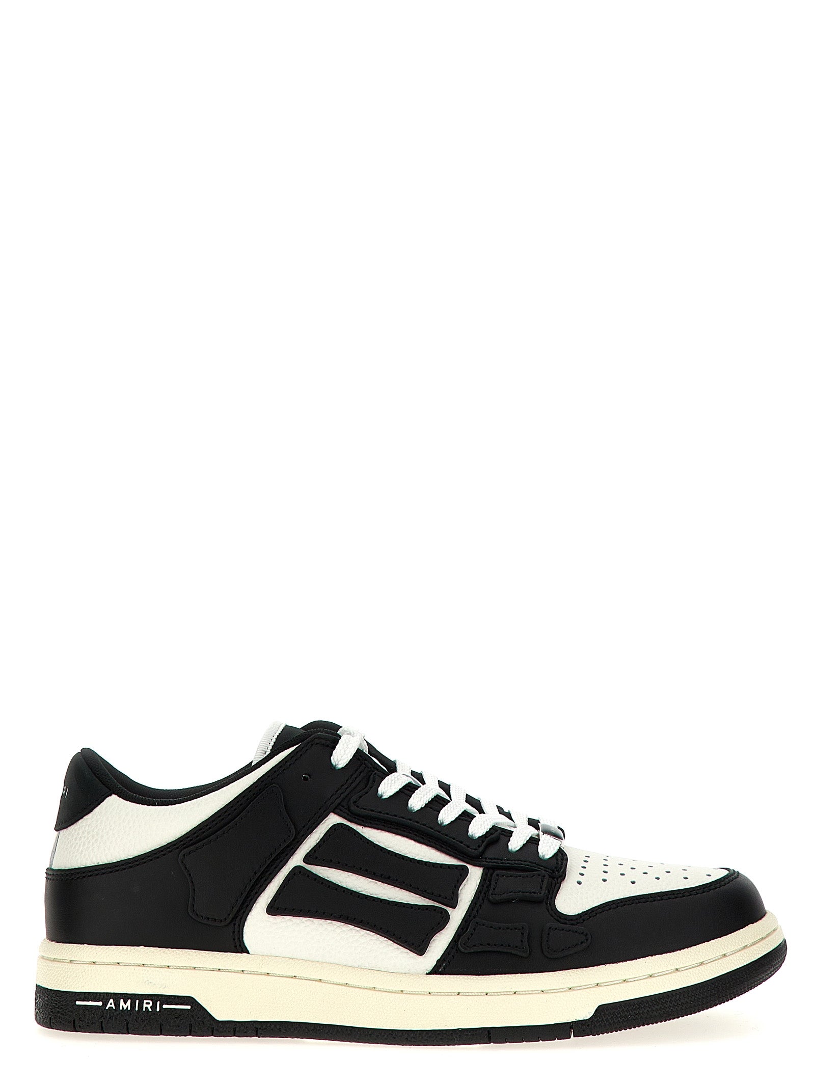 Amiri Skel Top Low Sneakers White/Black | Wanan Luxury Amiri Skel Top Low Sneakers White/Black | Wanan Luxury
