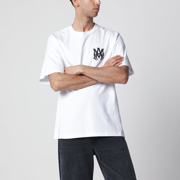 White Cotton T-Shirt With Logo Print
