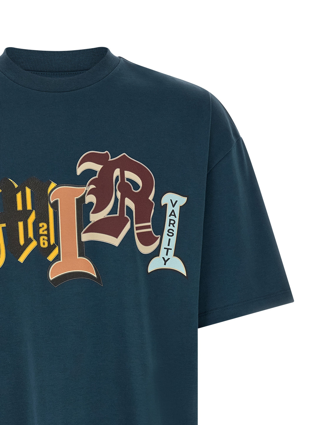Amiri Varsity Patch T-shirt - Blue | f3e3e648d8931c65de4664ccc175b0f1a3b47d7a