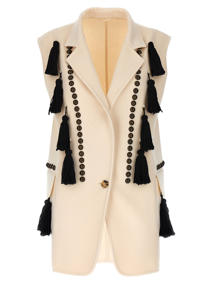 Max Mara Arco Gilet - White/Black | 3fe80fc70353ad17d46055393e6f258dc55e171d