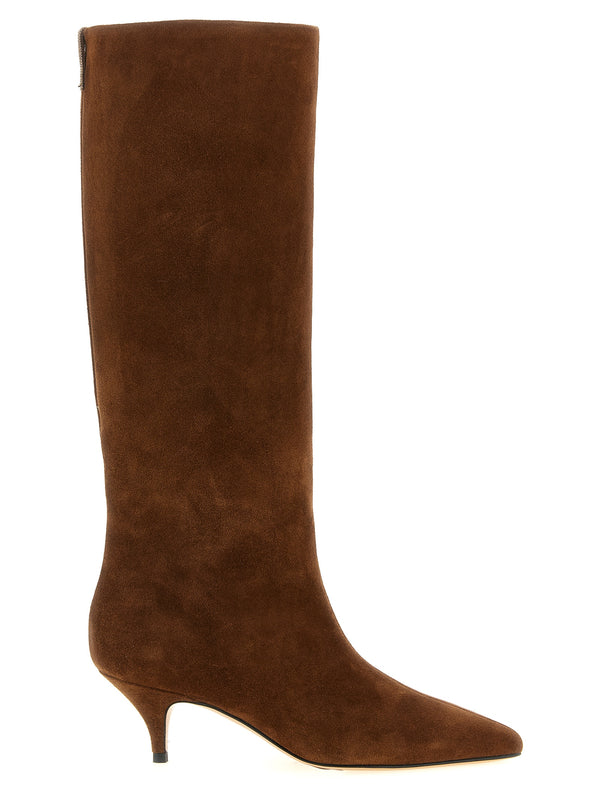High Suede Boots Brown