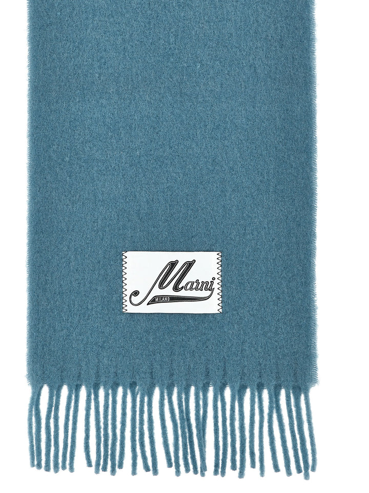 Logo Patch Scarf Scarves, Foulards Light Blue