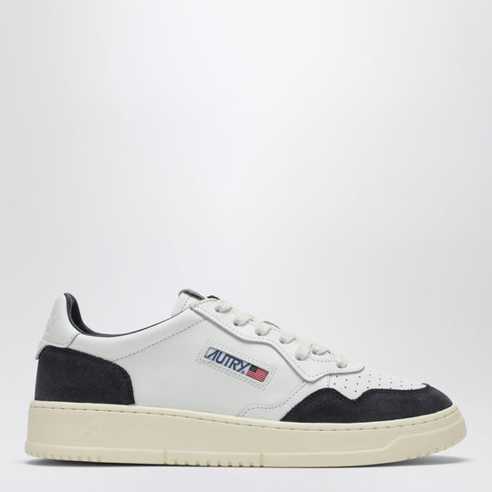 Medalist Low Sneaker In White Leather And Blue Suede