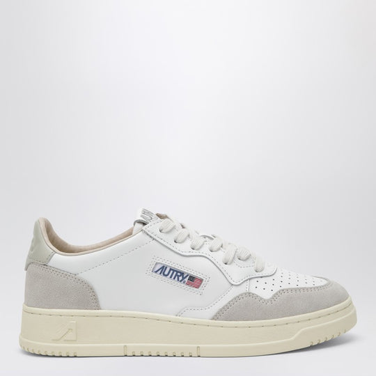Medalist Low Sneakers In White/Beige Leather And Suede