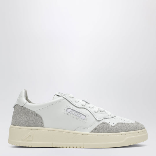 Medalist Low Sneakers In White Leather And Glitter Suede