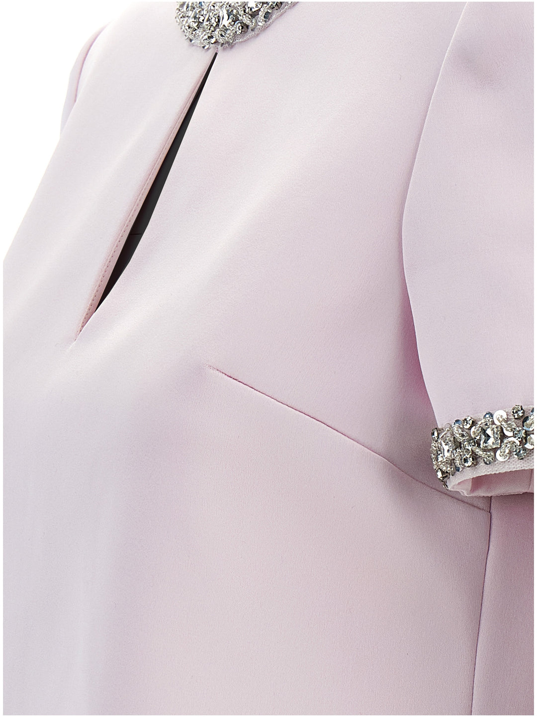 Pink Satin Embellished Tops Pink