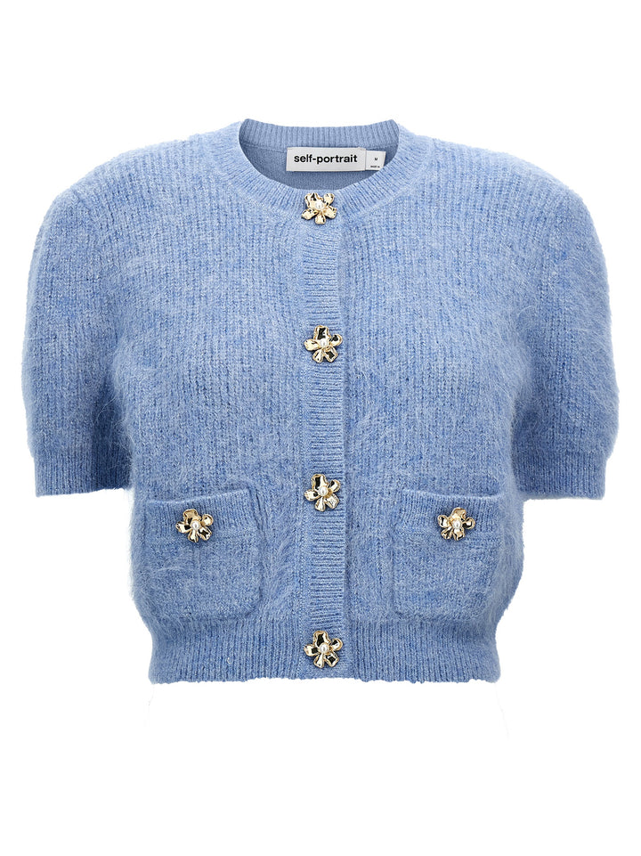 Blue Soft Knit Sweater, Cardigans Light Blue