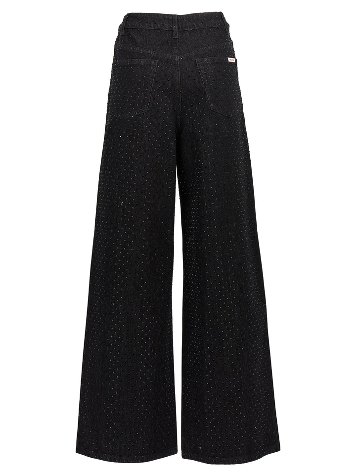 Black Rhinestone Jeans Black