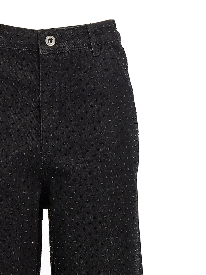 Black Rhinestone Jeans Black