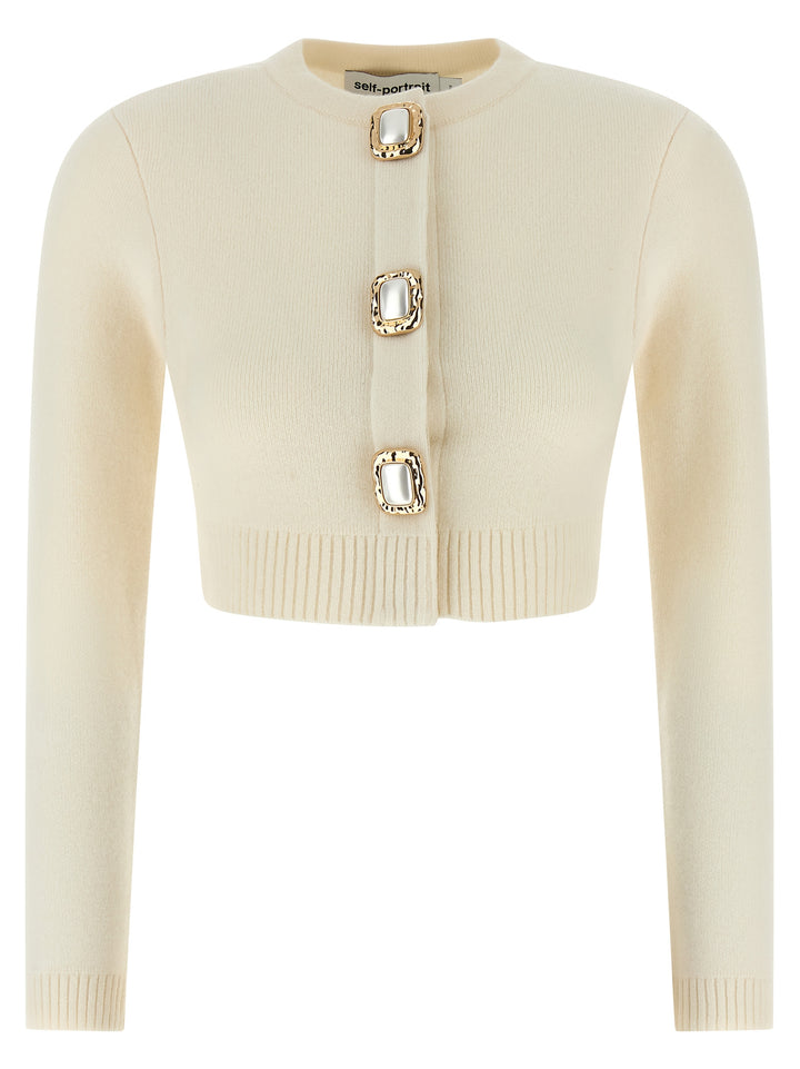 Self Portrait Cream Wool Sweaters and Cardigans - White | ba7f64bae3d1c2bbb54b98f455b5d63ef63d55c7