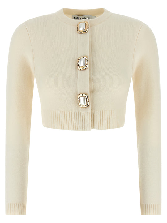 Cream Wool Sweaters And Cardigans White