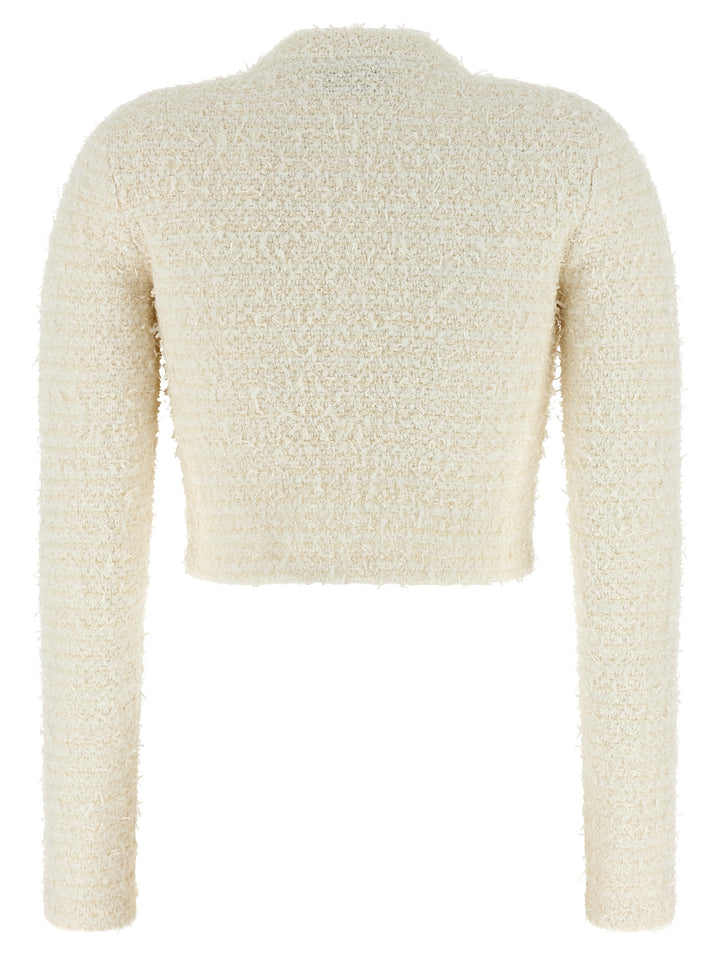 Self Portrait Cream Textured Knit Sweaters and Cardigans - White | b7e624df527539259dfab37cdc6b30a987b26280