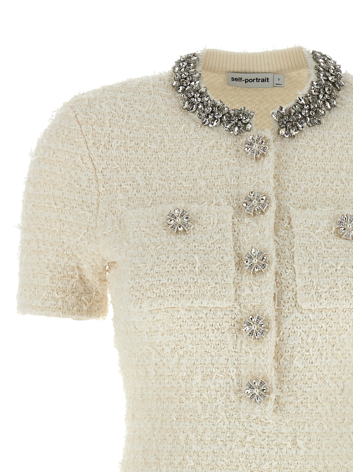 Self Portrait Knitted Dress Dresses - White | f0562b52146a894626515f32fe409f1676867d35