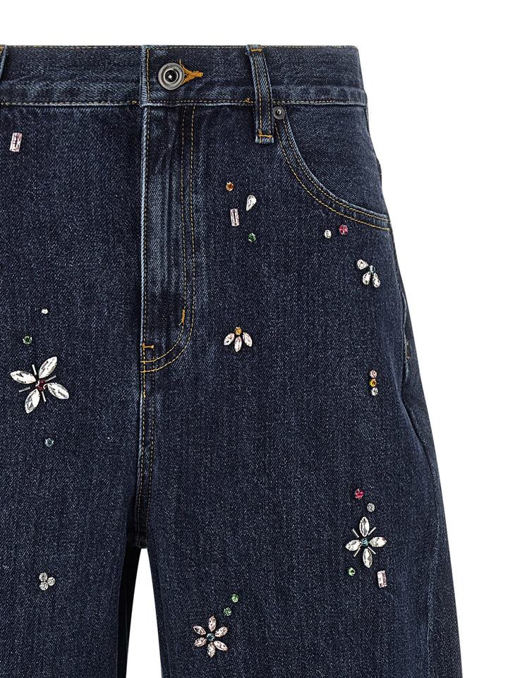 Self Portrait Barrel Leg Jeans - Blue | 02c258b0f3021b38c0e75dc55761b4147657707d