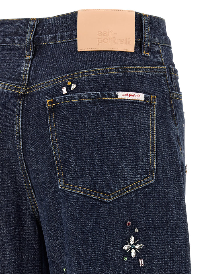 Self Portrait Barrel Leg Jeans - Blue | 83c470ed102b41408a4489e79bace2af2375d060