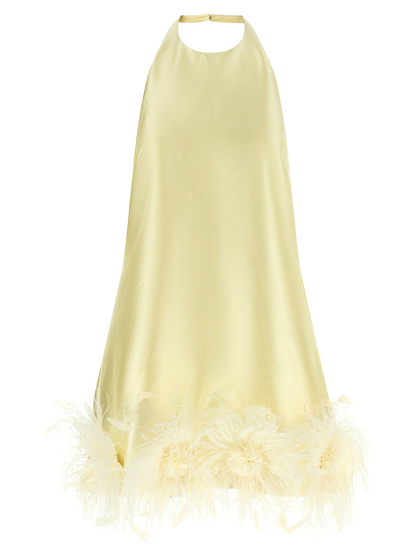 Feather Dress Dresses Yellow