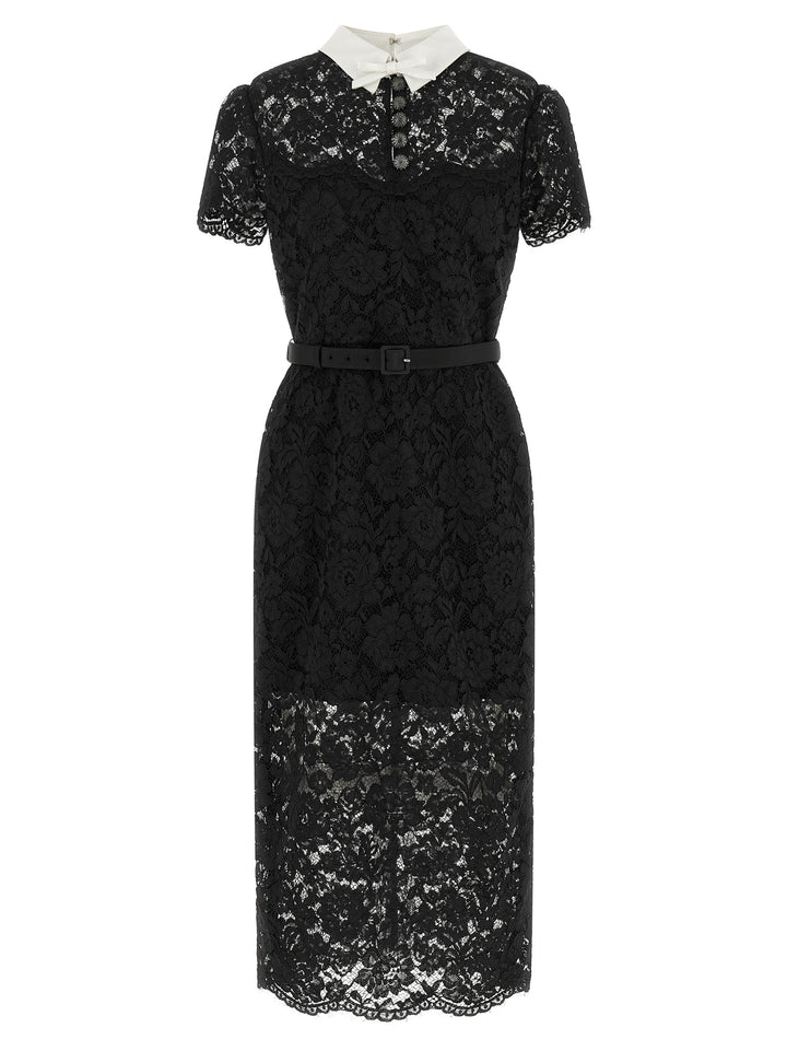 Self Portrait Lace Dress With Collar Dresses - Black | 9ecfd91b41bfec6a63b8646110470ab8fa2e0cb9