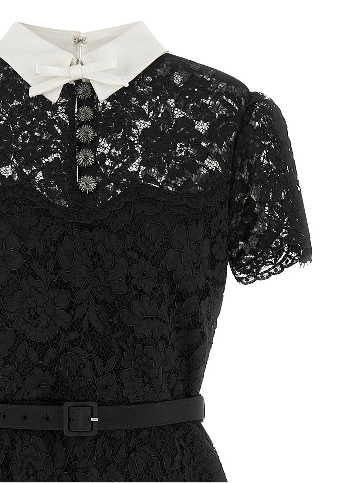 Self Portrait Lace Dress With Collar Dresses - Black | 24df1f745c4aacccb262b7facaf575d84e2fa35a