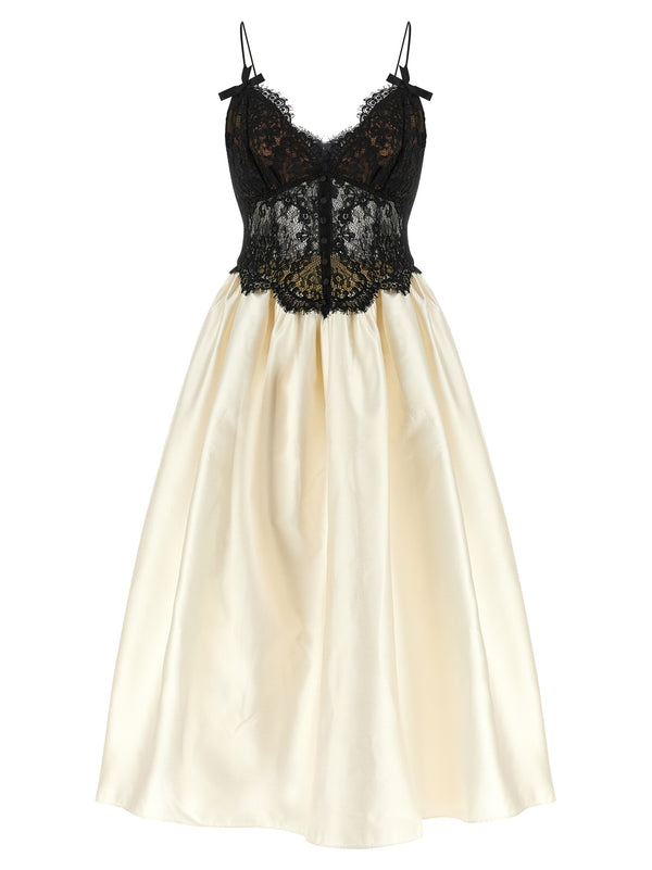 Dress With Bodice Dresses White/Black