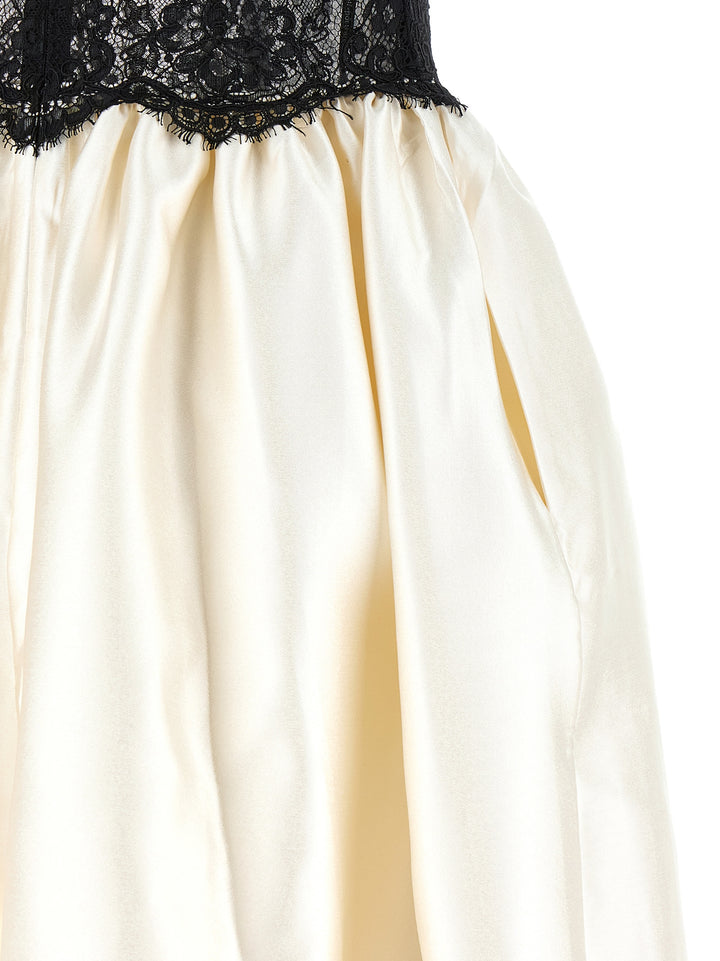 Self Portrait Dress With Bodice Dresses - White/Black | 628141b16c43bb9be342a951034c561a225d6889
