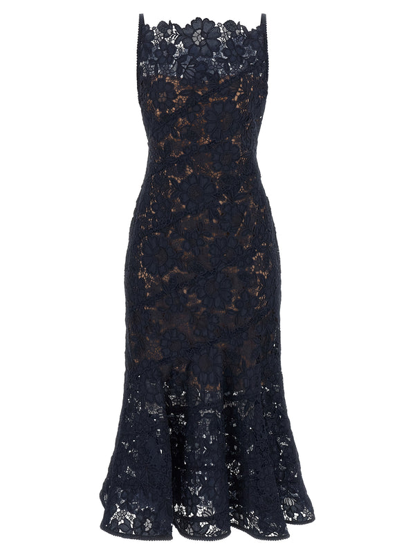 Spiral Lace Dresses Blue
