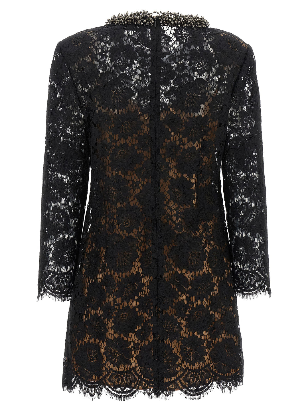 Self Portrait Lace Dress With Jewel Collar Dresses - Black | efc7506d7855784625f2cc9e2eae92868d962e19