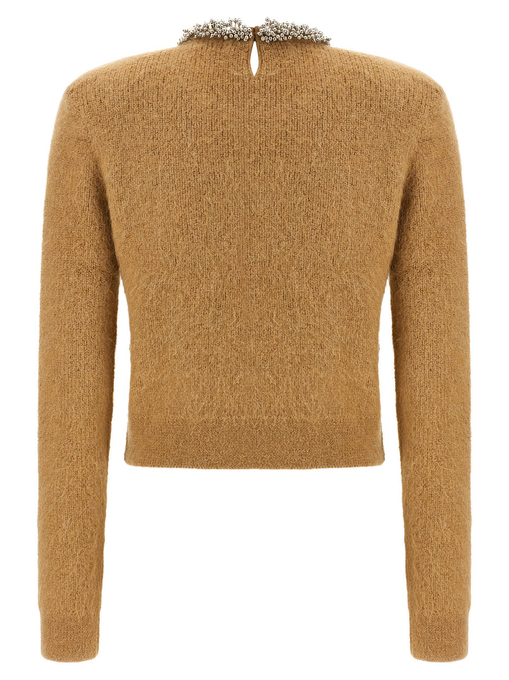 Self Portrait Sweater With Jewel Embroidery Sweaters and Cardigans - Brown | 7588039addb3a3983599e8f025c00b7da26d2753