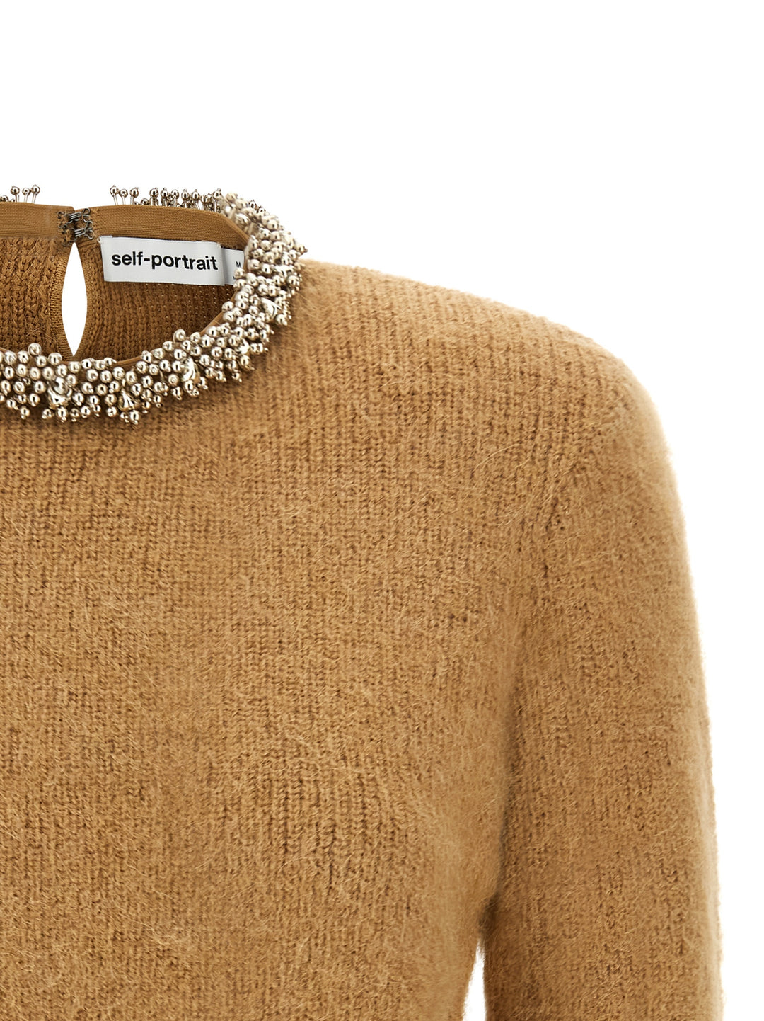 Self Portrait Sweater With Jewel Embroidery Sweaters and Cardigans - Brown | 31a8a7717de81b39bd7849be43191becca3c6386