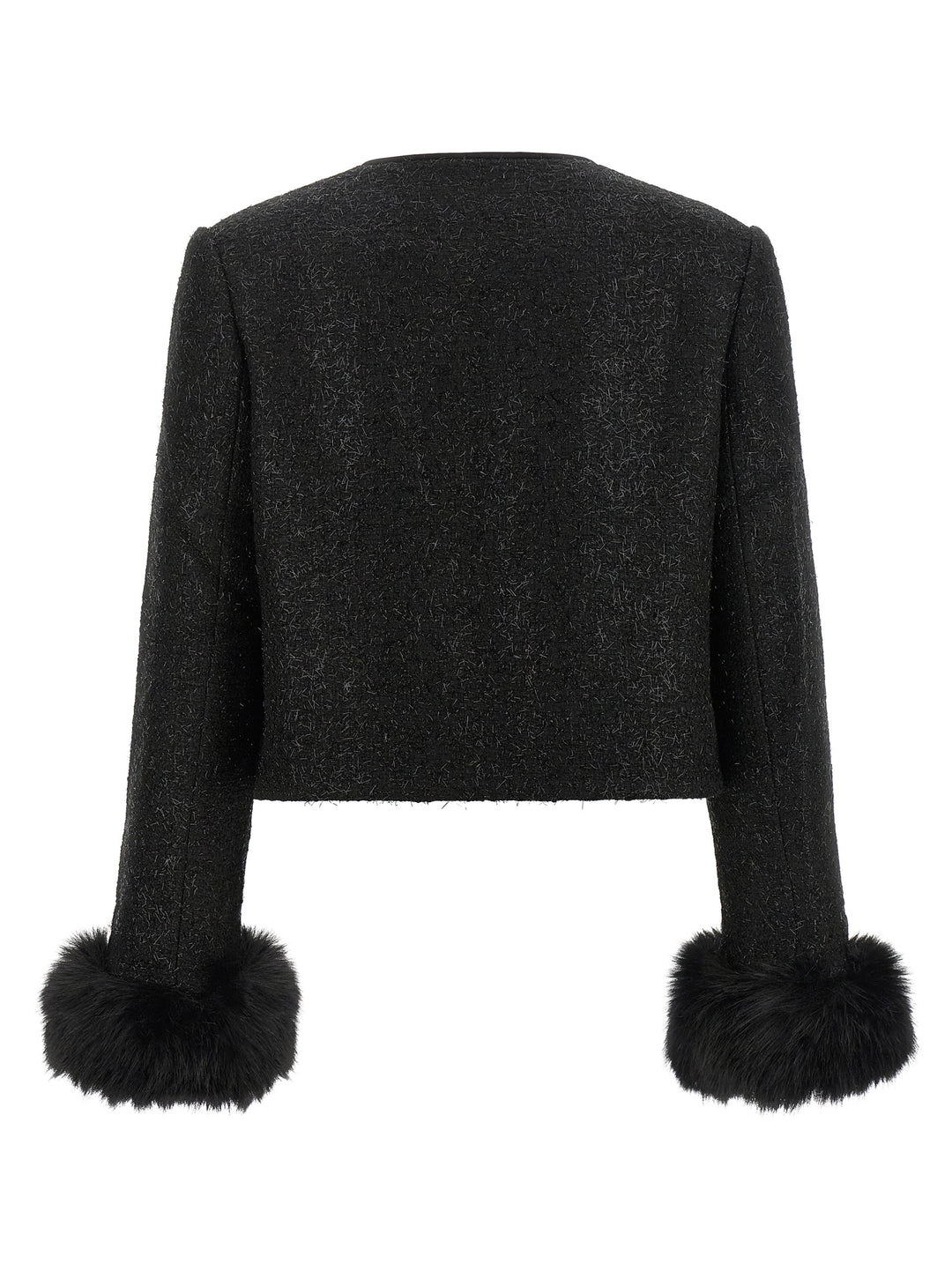 Self Portrait Bouclé Fur Jacket BlazerS - Black | 1a5e2de180705e86b3707513de5d1b3f2866fc5b