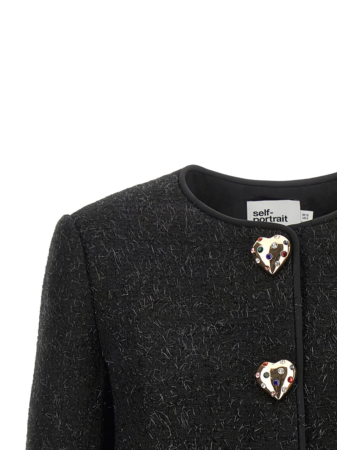 Self Portrait Bouclé Fur Jacket BlazerS - Black | a1f1c169722ba1bb68c4b661cb26e1d75f25e5f6
