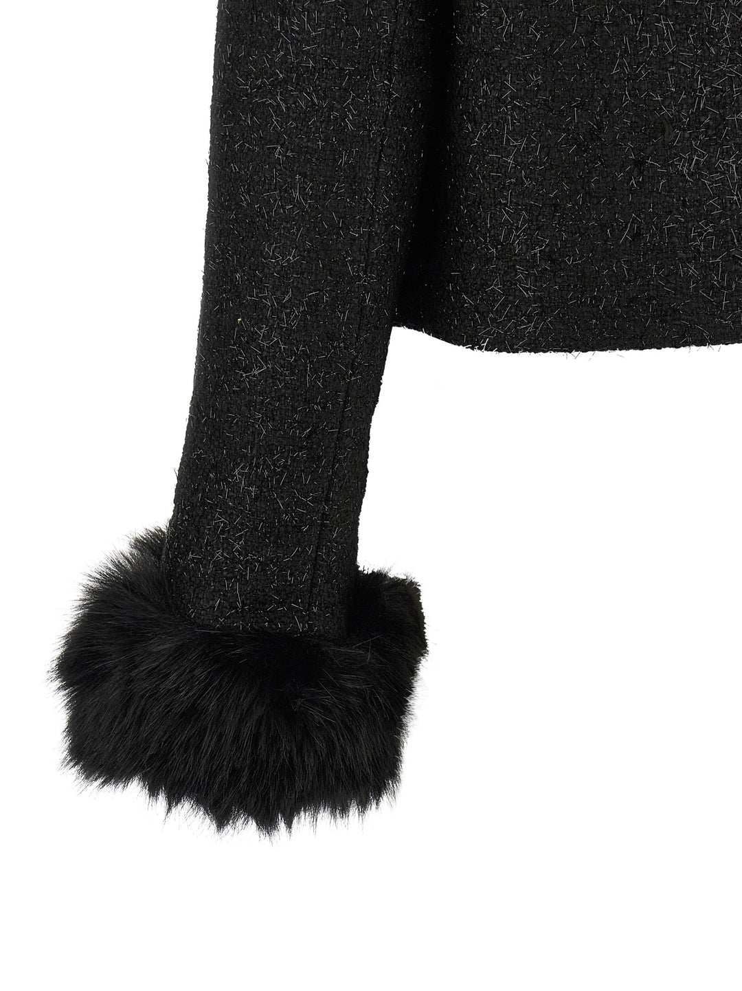 Self Portrait Bouclé Fur Jacket BlazerS - Black | e3c4adf3b757c0512c0d916c35762400388d04e4