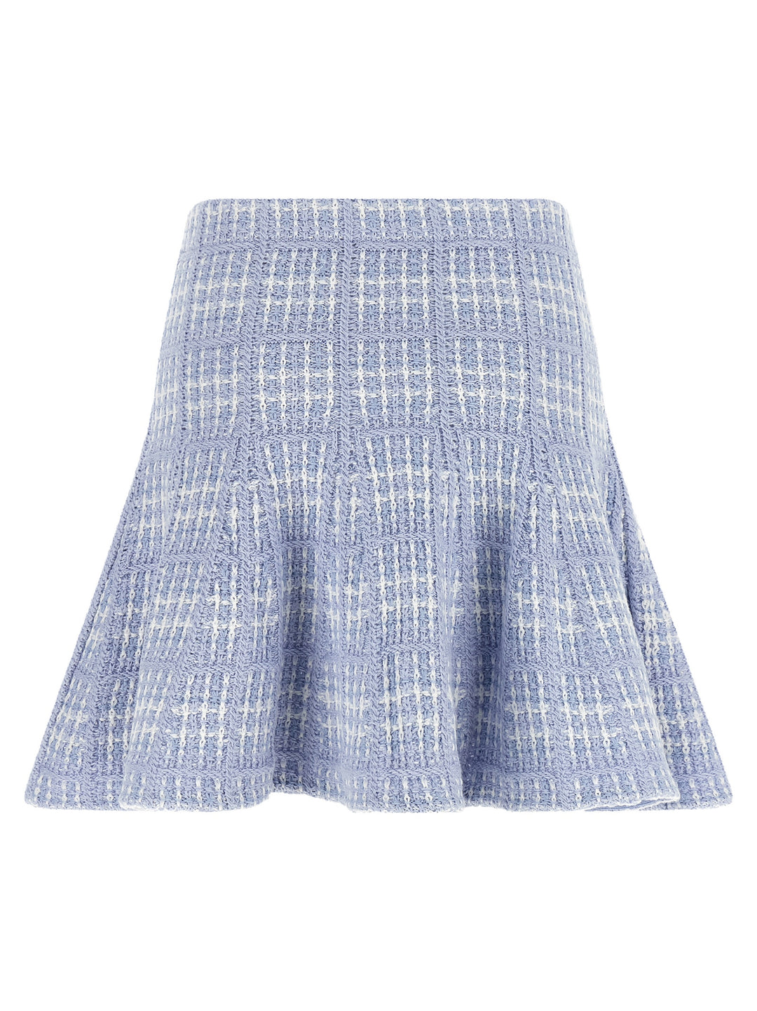 Self Portrait Check Knit Skirt Skirts - Blue | cdb100f994ae274faa053e80a80473ade66679b4