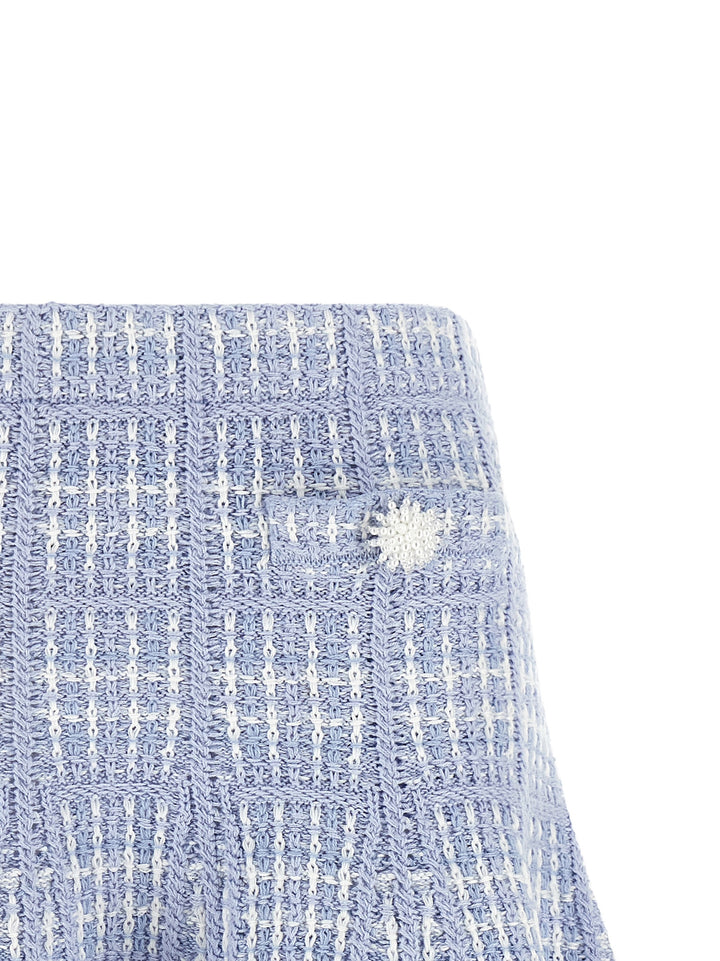 Self Portrait Check Knit Skirt Skirts - Blue | 46007fa6e57277783689718cf2b5ab33b382136f